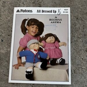 Vintage Patons All Dressed Up Cabbage Patch Doll Knitting Patterns 1984